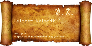 Meltzer Kristóf névjegykártya